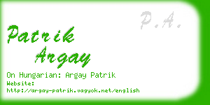 patrik argay business card